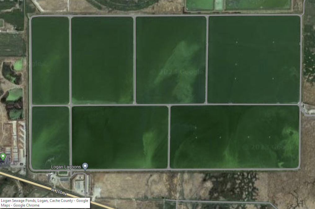 Sewage Ponds
Logan City, Utah 
Courtesy Google Maps
Retrieved Nov 27, 2023