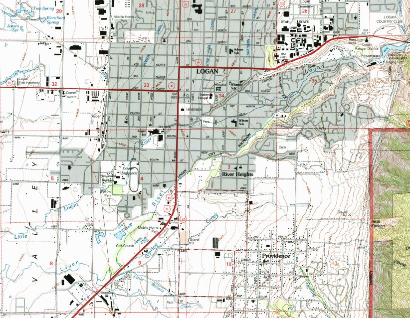 Click for closer view: Note Historic Use of the Little Logan River Name USGS Logan 7.5 minute quadrangle_1998 Courtesy USGS, US Department of the Interior Note Historic Use of the Little Logan River Name USGS Logan 7.5 minute quadrangle_1998 Courtesy USGS, US Department of the Interior
