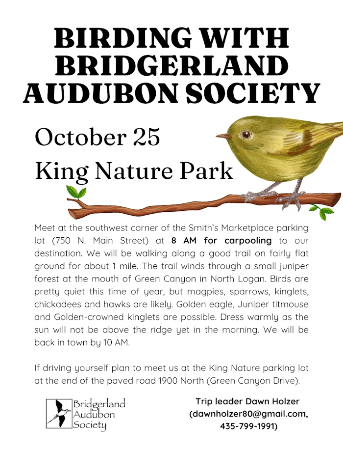 Oct 25, 8 am, Meet at Smith's Marketplace SW Corner, 750 N Main Street