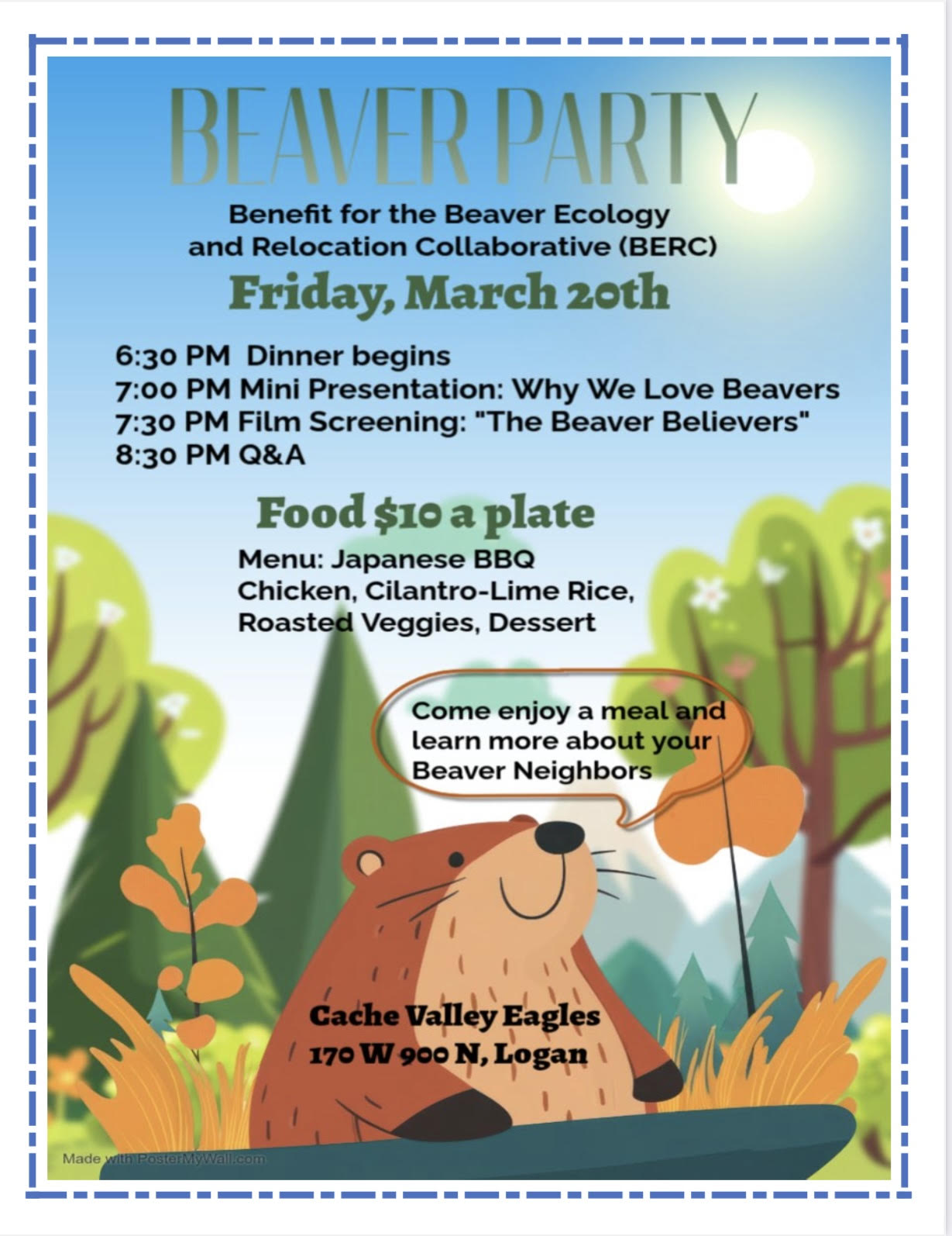 Friday, March 20th: Beaver Party Benefit for BERC!