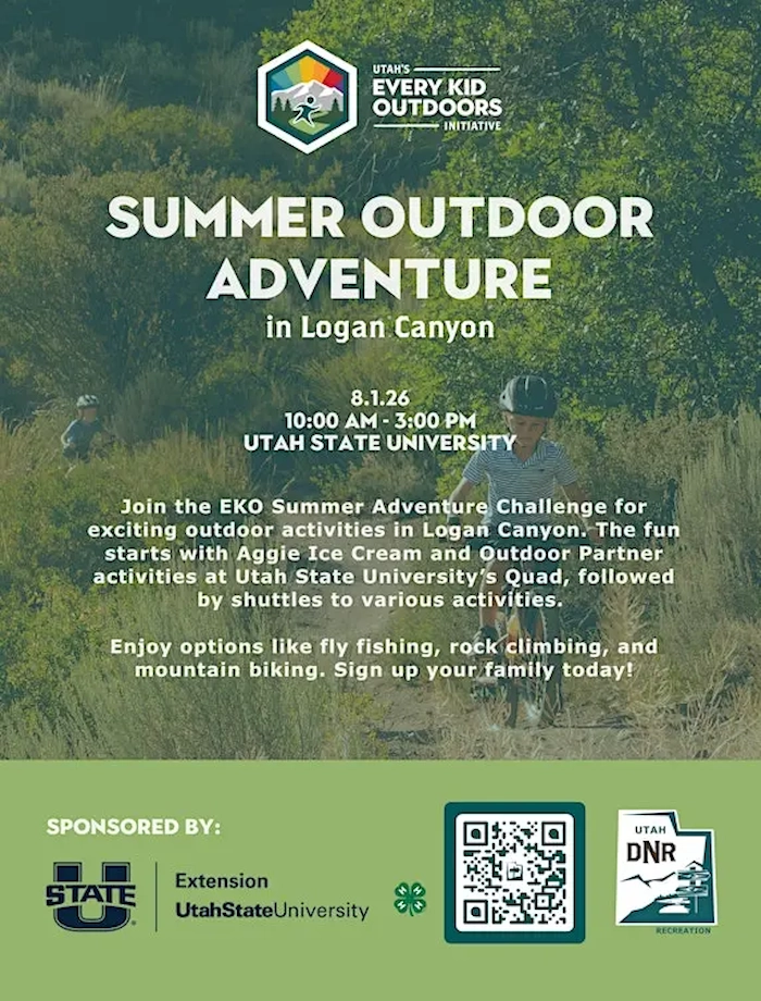 Every Kid Outdoors – Logan Canyon Adventure – Utah Division of Outdoor Recreation, August 1, 10 am-3 pm USU Quad-Sign Up for Tickets